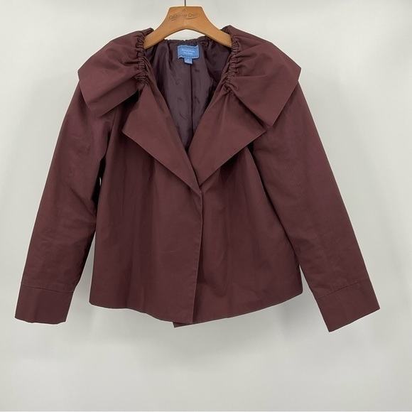 Vera Wang‎ sculptured collar short jacket size m A8 - Picture 1 of 9
